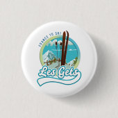 Les Gets frankrijk ski logo Ronde Button 3,2 Cm (Voorkant)