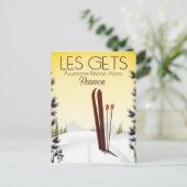 Les Gets Frankrijk ski reisposter Briefkaart (Staand voorkant)