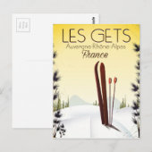 Les Gets Frankrijk ski reisposter Briefkaart (Voorkant / Achterkant)