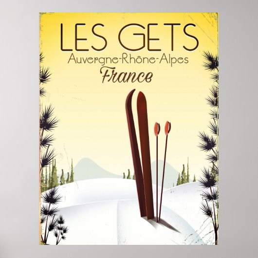 Les Gets Frankrijk ski reisposter Poster (Voorkant)