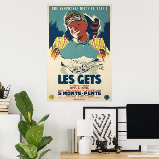 Les Gets, Savoie, Frankrijk, Ski Poster (Thuiskantoor)