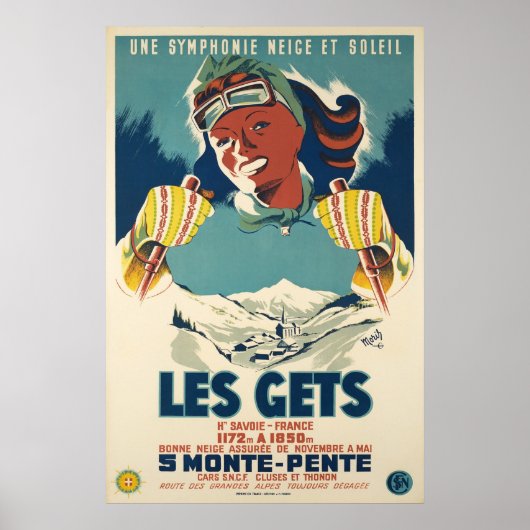 Les Gets, Savoie, Frankrijk, Ski Poster (Voorkant)