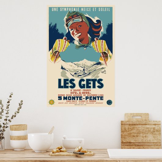Les Gets, Savoie, Frankrijk, Ski Poster (Keuken)