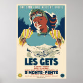 Les Gets, Savoie, Frankrijk, Ski Poster (Voorkant)