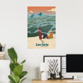 Les Gets Snowboarden Reisposter Poster (Thuiskantoor)