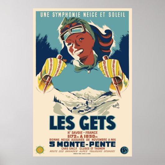 Les Gets une symphonie neige et soleil Ski Poster (Voorkant)
