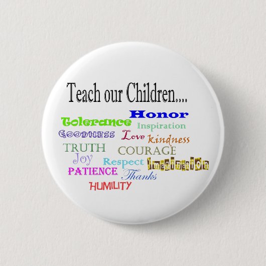 les geven aan onze kinderen ronde button 5,7 cm (Voorkant)