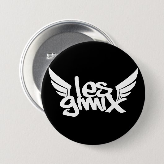 Les Gimix Black Logo Button (Voorkant /achterkant)