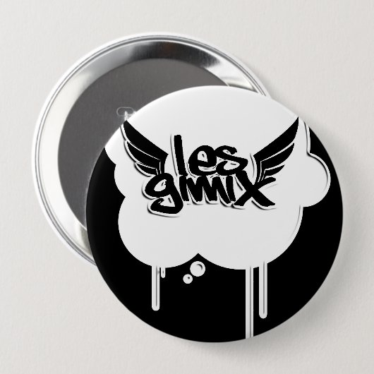 Les Gimix White Bubble Button (Voorkant /achterkant)