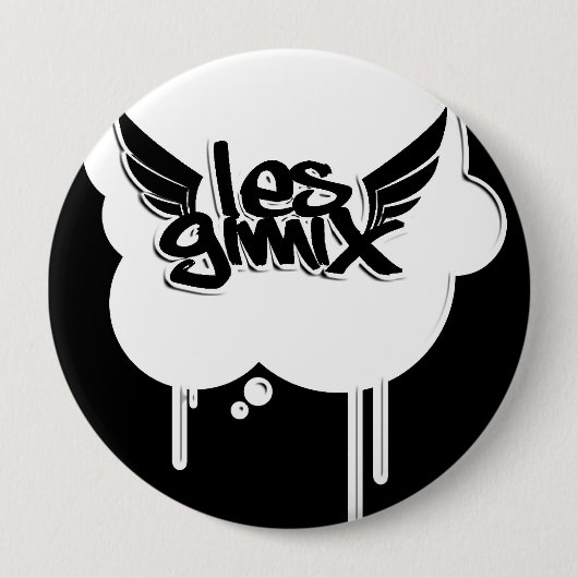 Les Gimix White Bubble Button (Voorkant)