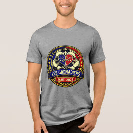 Les Grenadiers Haiti Soccer Vintage Crest Tri-Blend Shirt