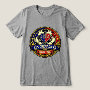 Les Grenadiers Haïti Voetbal Vintage Wapen Tri-Blend Shirt