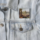 Les Halles, Parijs Vierkante Button 5,1 Cm (In situ)