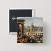 Les Halles, Parijs Vierkante Button 5,1 Cm (Voorkant /achterkant)