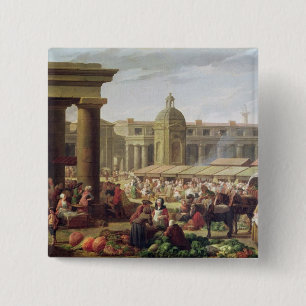 Les Halles, Parijs Vierkante Button 5,1 Cm