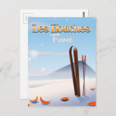 Les Houches France ski poster Briefkaart (Voorkant / Achterkant)