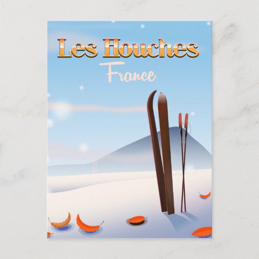 Les Houches France ski poster Briefkaart (Voorkant)