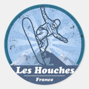Les Houches Skiresort - Snowboard Ronde Sticker