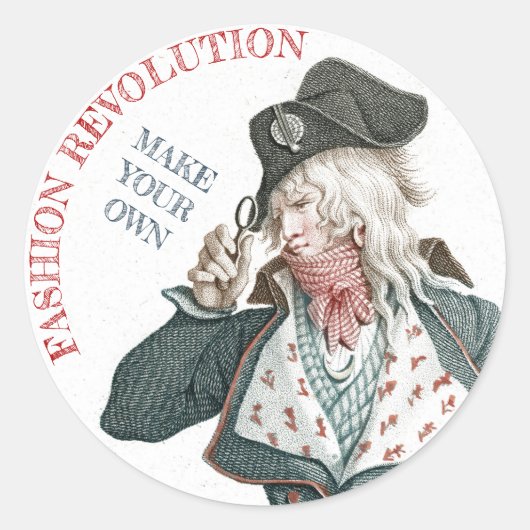 Les Incroyables Franse revolutie in de Mode Ronde Sticker (Voorkant)