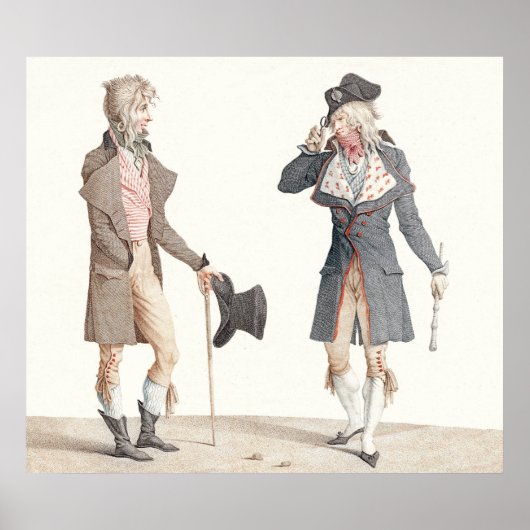 Les Incroyables - Reproduction of Vernet Engraving Poster (Voorkant)