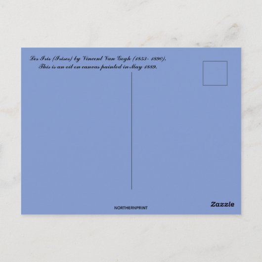 Les Iris Irises Vincent van Gogh Briefkaart (Achterkant)