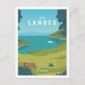 Les Landes France Beroemde Reisplaats Illustratie Briefkaart (Voorkant)