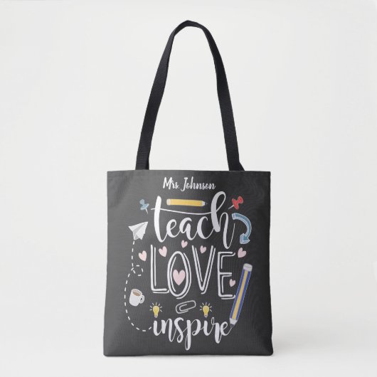 les love inspire favoriete leraar mode tote bag (Voorkant)