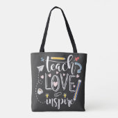 les love inspire favoriete leraar mode tote bag (Achterkant)