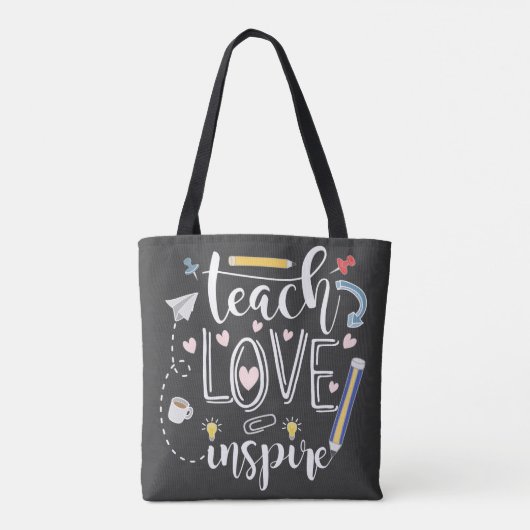 les love inspire favoriete leraar mode tote bag (Achterkant)