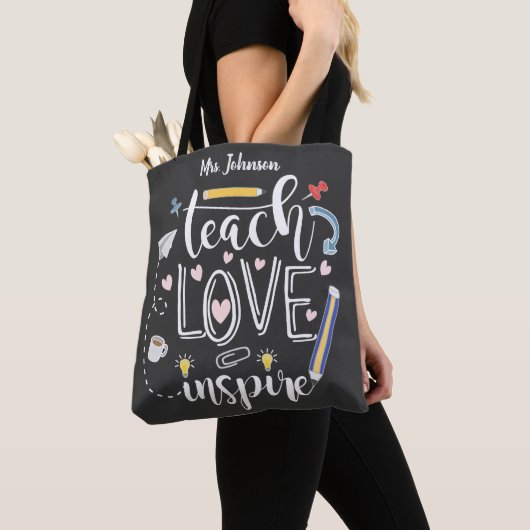les love inspire favoriete leraar mode tote bag (Dichtbij)