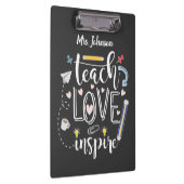 les love inspireer favoriete leraar chalkboard klembord (Rechts)