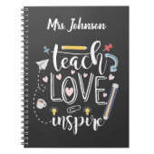 les love inspireer favoriete leraar chalkboard notitieboek (Voorkant)