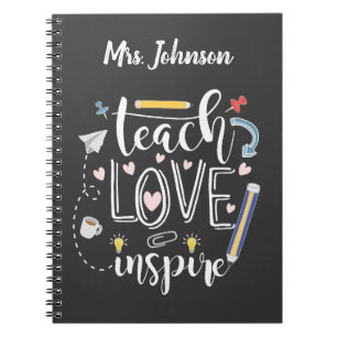 les love inspireer favoriete leraar chalkboard notitieboek