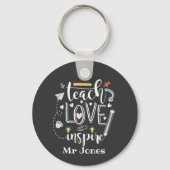 les love inspireert favoriete leraar doodle art sleutelhanger (Achterkant)