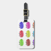 Les Macarons Cute Cartoon Bagagelabel (Voorkant verticaal)