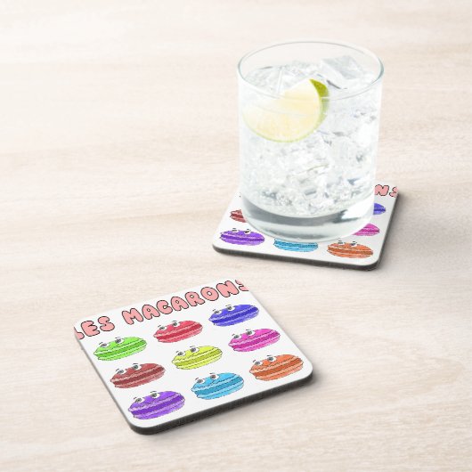 Les Macarons Cute Cartoon Bier Onderzetter (Rechterzijde)