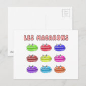 Les Macarons Cute Cartoon Briefkaart (Voorkant / Achterkant)