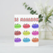 Les Macarons Cute Cartoon Briefkaart (Staand voorkant)
