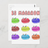 Les Macarons Cute Cartoon Briefkaart (Voorkant / Achterkant)