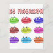 Les Macarons Cute Cartoon Briefkaart (Voorkant)
