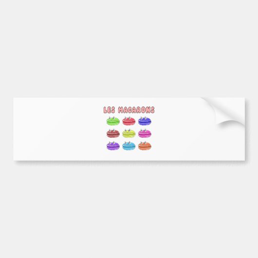 Les Macarons Cute Cartoon Bumpersticker (Voorkant)