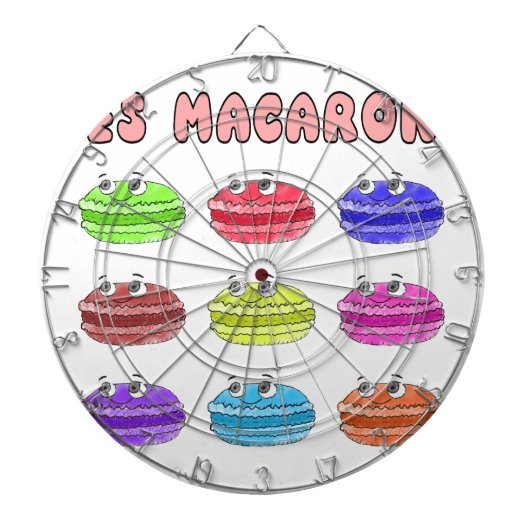 Les Macarons Cute Cartoon Dartbord (Voorkant)