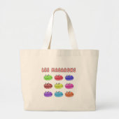 Les Macarons Cute Cartoon Grote Tote Bag (Voorkant)