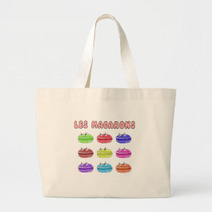 Les Macarons Cute Cartoon Grote Tote Bag