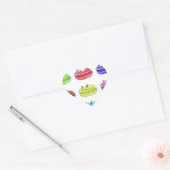 Les Macarons Cute Cartoon Hart Sticker (Envelop)