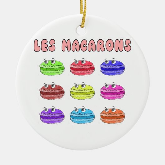 Les Macarons Cute Cartoon Keramisch Ornament (Voorkant)