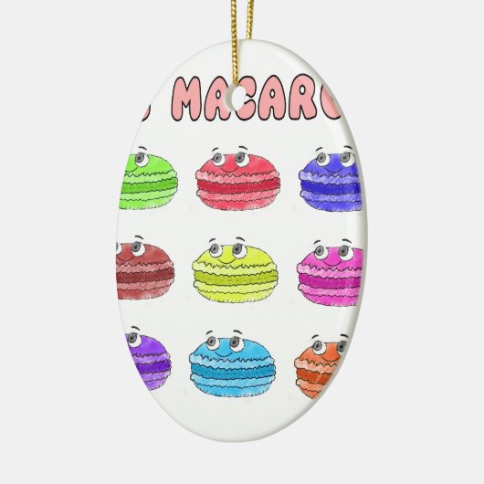 Les Macarons Cute Cartoon Keramisch Ornament (Links)