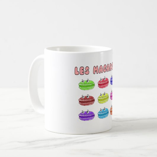 Les Macarons Cute Cartoon Koffiemok (Voorkant links)
