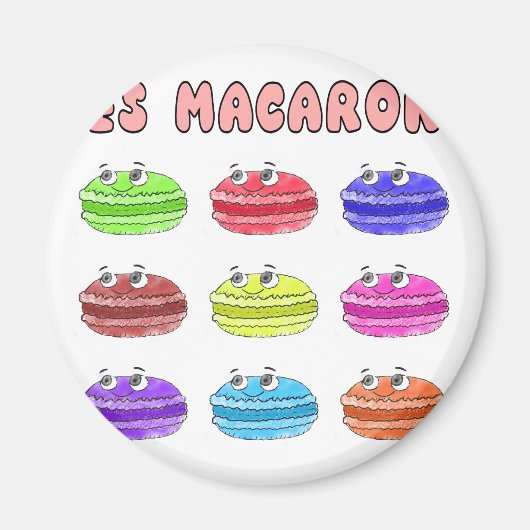 Les Macarons Cute Cartoon Magneet (Voorkant)