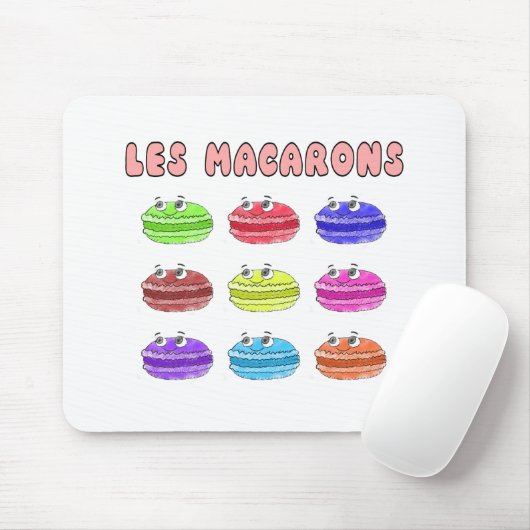 Les Macarons Cute Cartoon Muismat (Met muis)